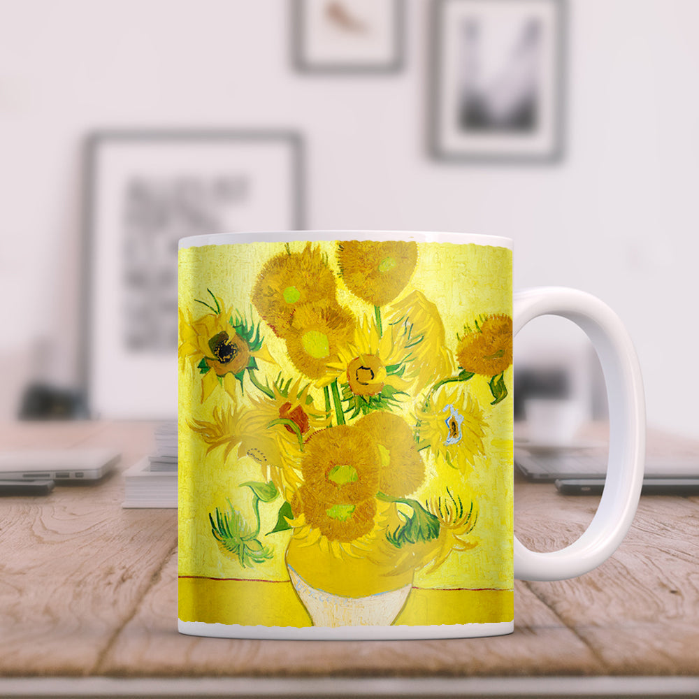 Van Gogh Still Life Vase with Fifteen Sunflowers 11oz Ceramic Coffee Mug