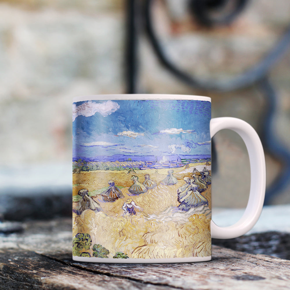 Van Gogh Wheat Fields with Reaper at Auvers 11oz Ceramic Coffee Mug