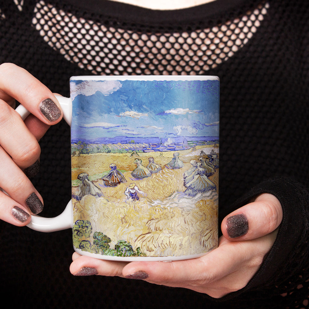 Van Gogh Wheat Fields with Reaper at Auvers 11oz Ceramic Coffee Mug