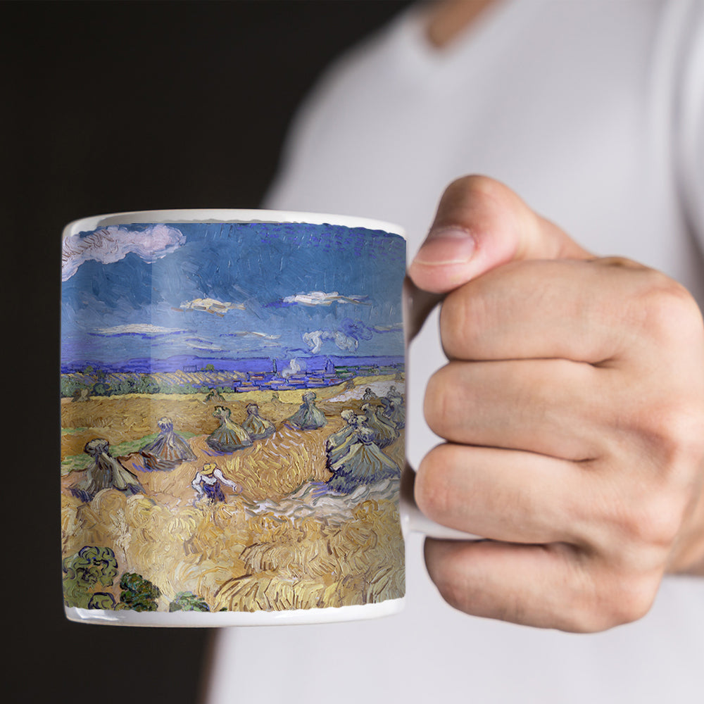 Van Gogh Wheat Fields with Reaper at Auvers 11oz Ceramic Coffee Mug