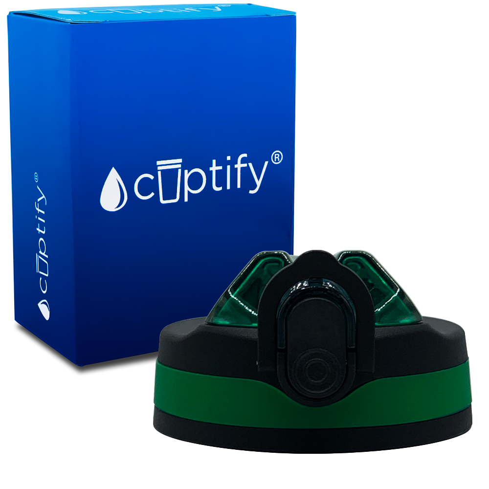 Green Flip Open Straw Lid for 32oz Tritan Water Bottles