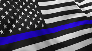 Personalized Thin Blue Line Flag Police 20oz Black Tumbler
