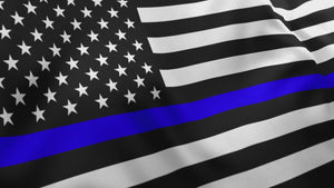 Distressed Thin Blue Line Flag Police 20oz Black Tumbler