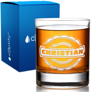 Personalized Asperous Monogram Engraved 10.25 oz Old Fashioned Glass