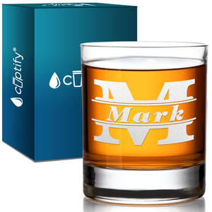 Personalized Initial Classic Block 16 oz Glass Can