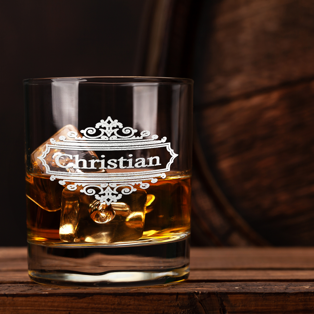 Personalized Crest Border 16 oz Glass Can
