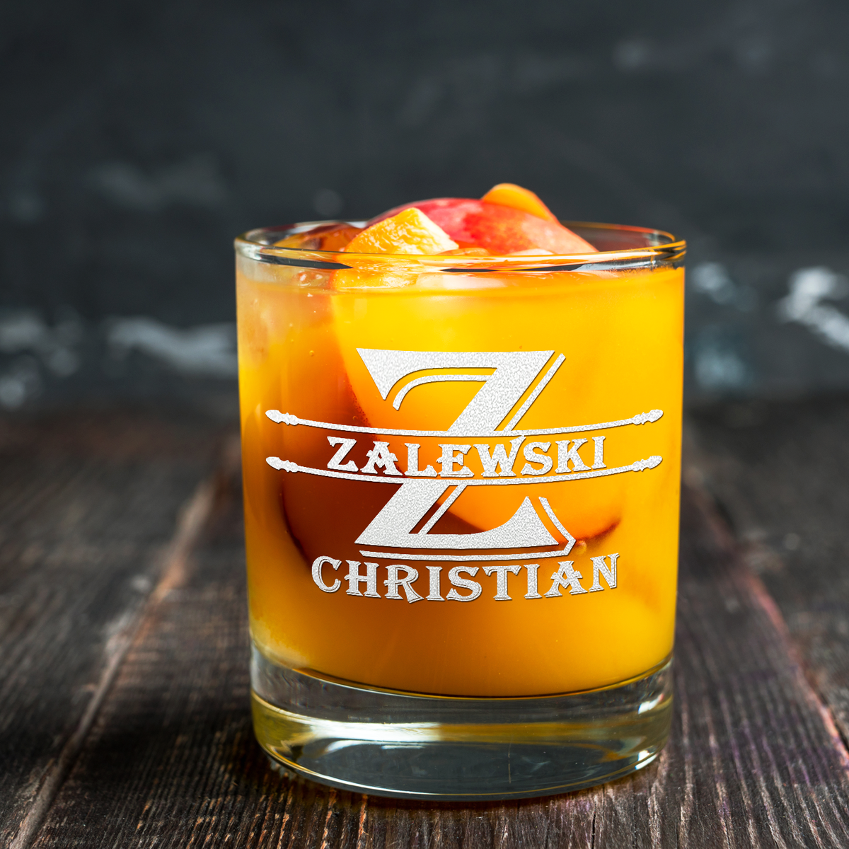 Personalized Initial Block Surname 16 oz Glass Can