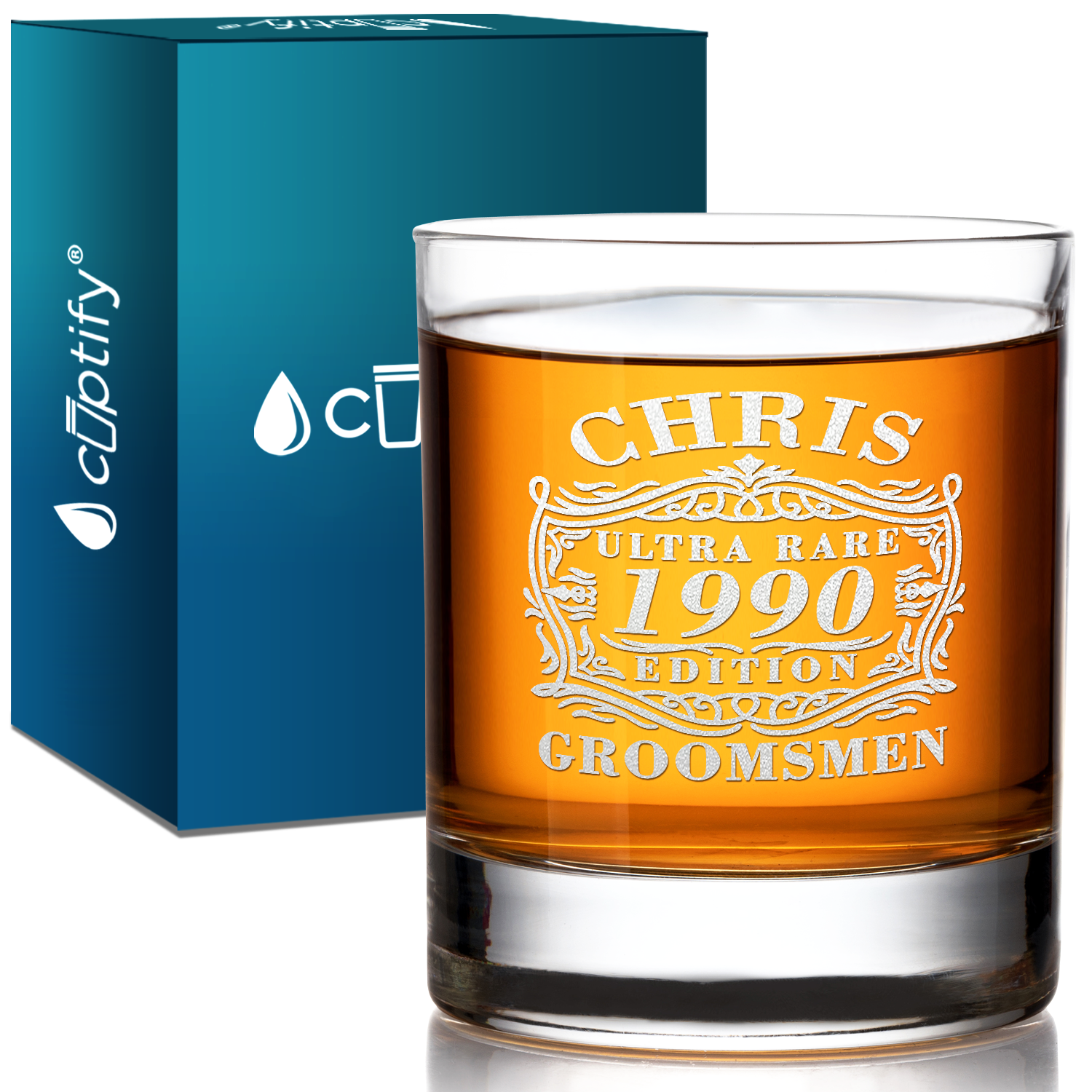 Personalized Ultra Rare Edition Groomsmen 16 oz Glass Can