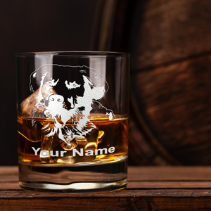 Personalized Golden Retriever Etched on 10.25oz Old Fashion Glass