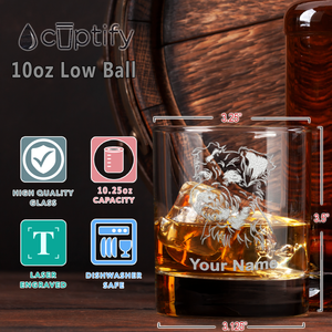 Personalized Miniature Schnauzer Head Etched on 10.25oz Old Fashion Glass