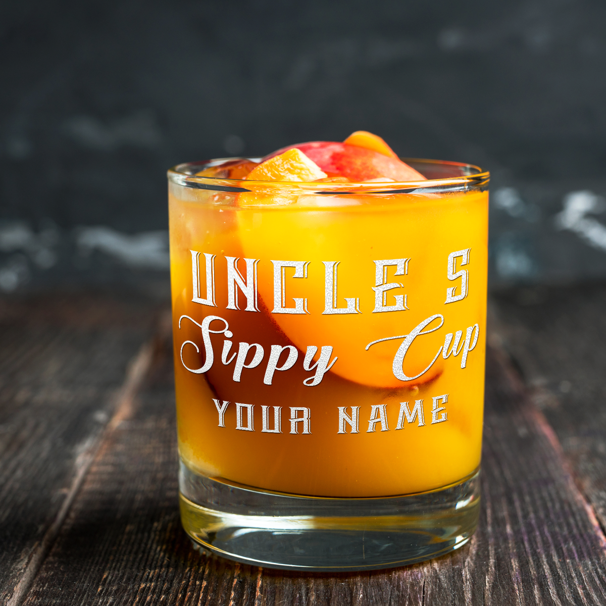 Personalized Uncle's Sippy Cup Etched 10.25 oz Old Fashion Glass