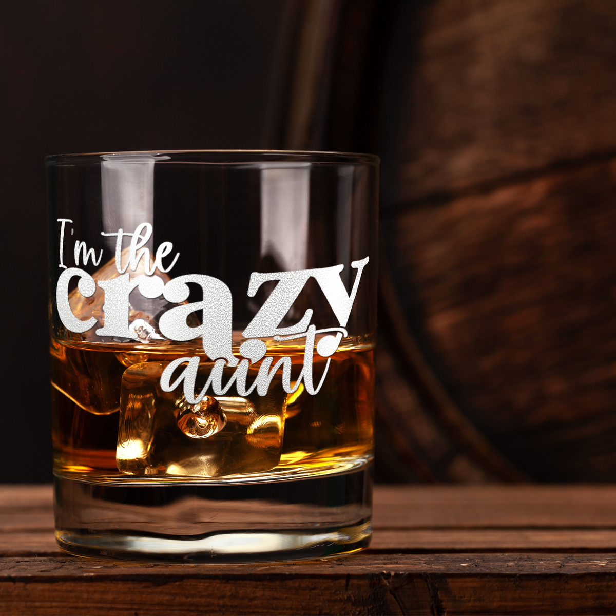 I'm The Crazy Aunt Etched 10.25 oz Old Fashioned Glass