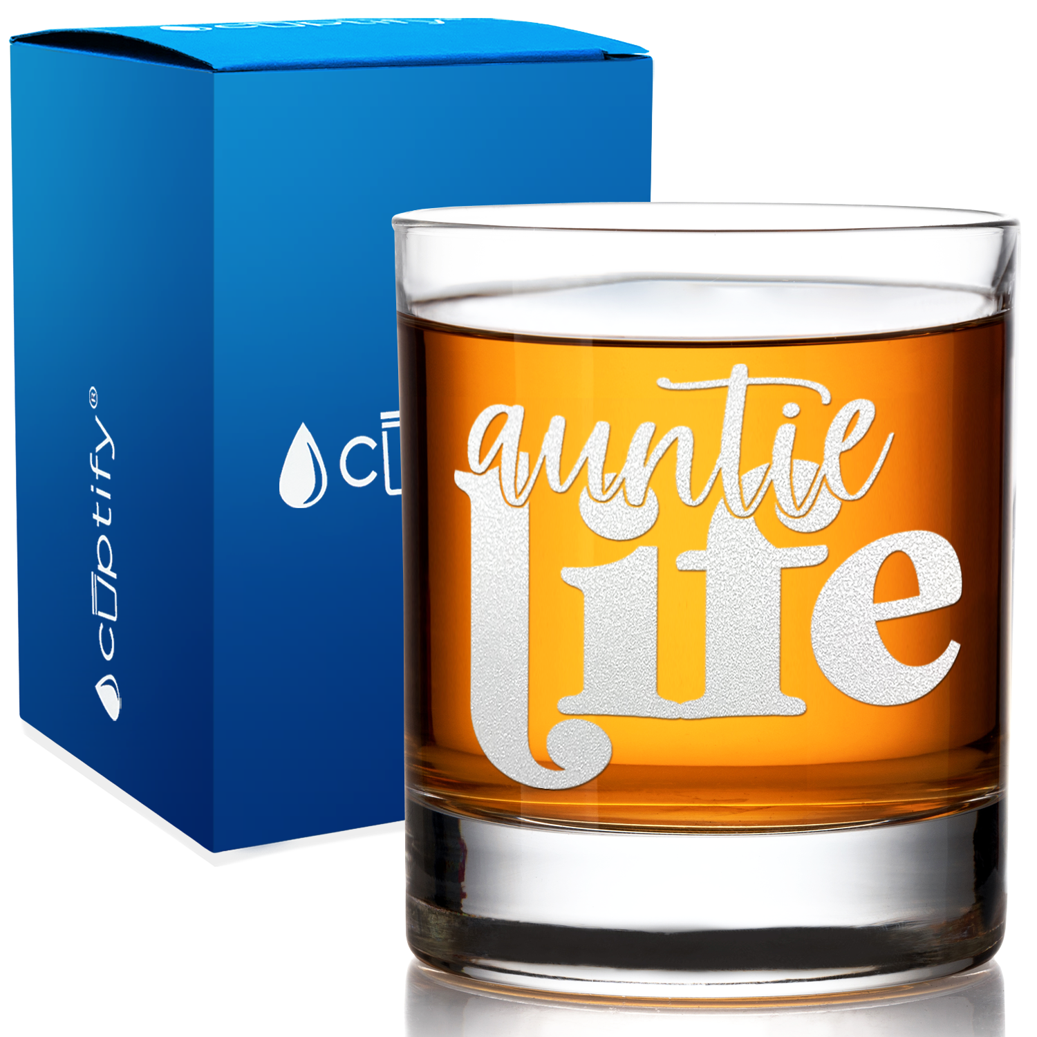 Auntie Life Etched 10.25 oz Old Fashioned Glass