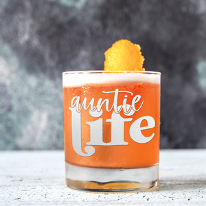 Auntie Life Etched 10.25 oz Old Fashioned Glass