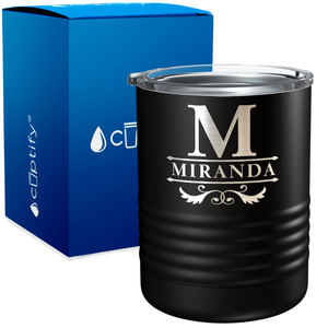 Personalized Initial Style Engraved on 10oz Lowball Tumbler