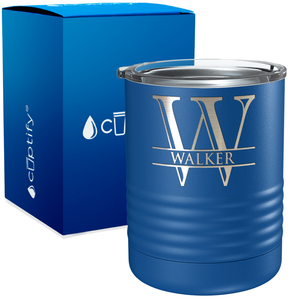 Personalized Split Script Engraved on 10oz Lowball Tumbler
