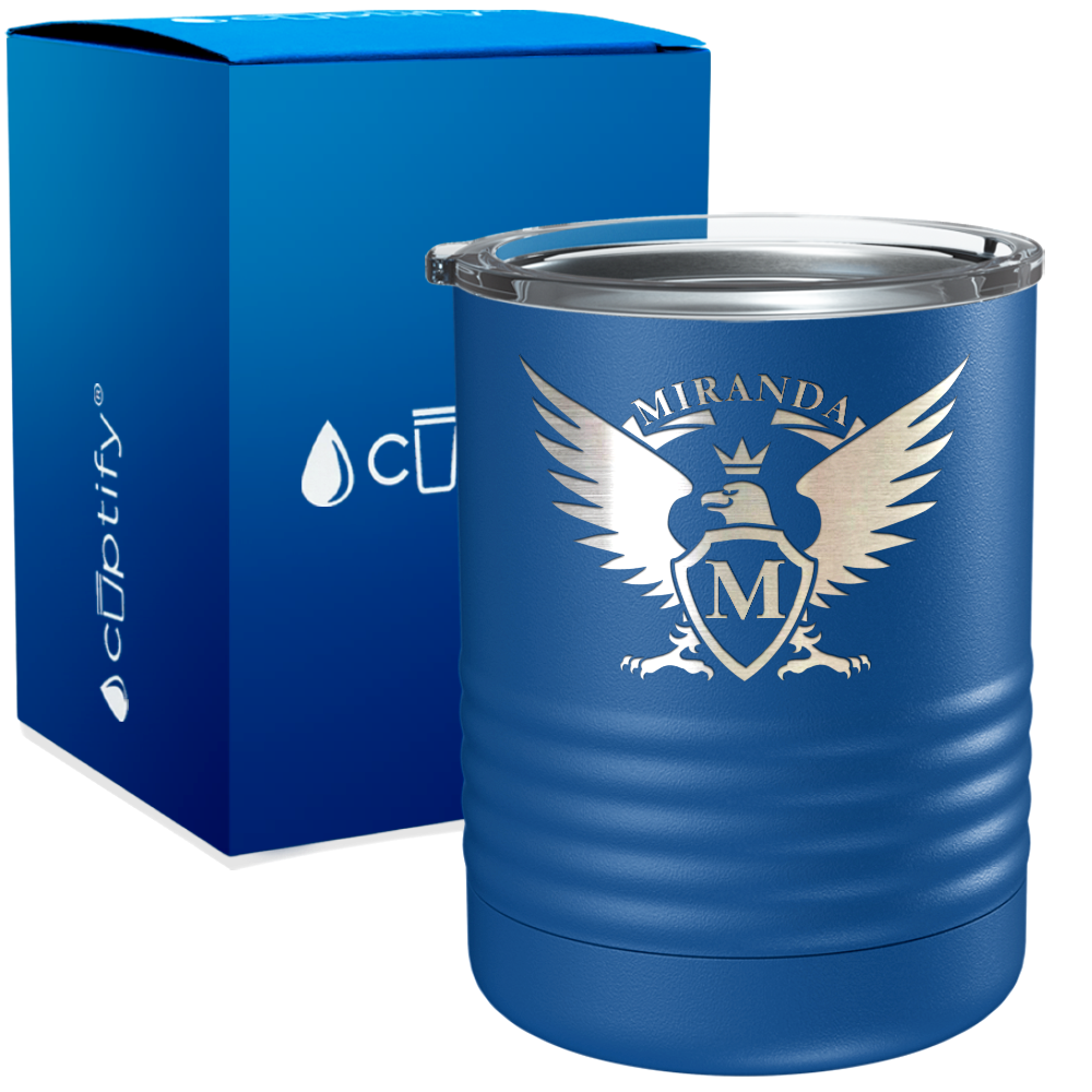 Personalized Eagle Engraved on 10oz Lowball Tumbler