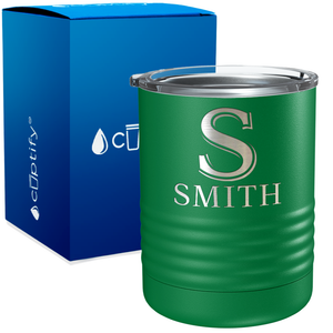 Personalized Monogram Initial and Name Engraved on 10oz Lowball Tumbler