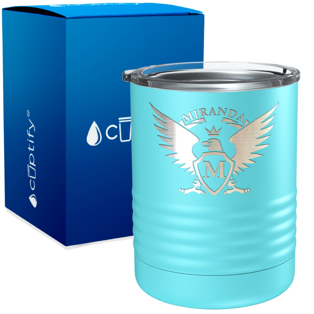 Personalized Eagle Engraved on 10oz Lowball Tumbler