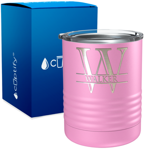 Personalized Split Script Engraved on 10oz Lowball Tumbler