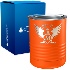 Personalized Eagle Engraved on 10oz Lowball Tumbler