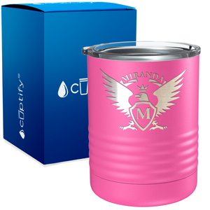 Personalized Eagle Engraved on 10oz Lowball Tumbler
