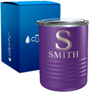 Personalized Monogram Initial and Name Engraved on 10oz Lowball Tumbler