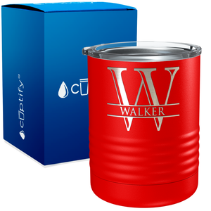 Personalized Split Script Engraved on 10oz Lowball Tumbler