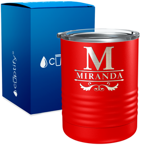 Personalized Initial Style Engraved on 10oz Lowball Tumbler