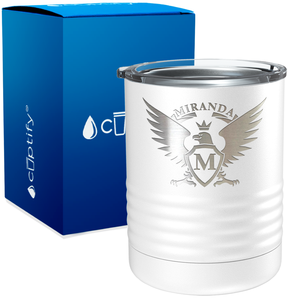 Personalized Eagle Engraved on 10oz Lowball Tumbler