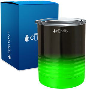 Black Neon Green Ombre 10oz Lowball Tumbler