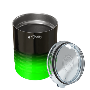 Black Neon Green Ombre 10oz Lowball Tumbler