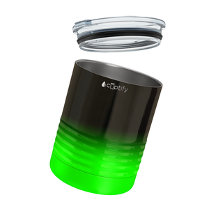 Black Neon Green Ombre 10oz Lowball Tumbler