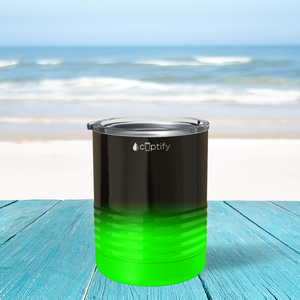 Black Neon Green Ombre 10oz Lowball Tumbler