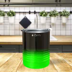 Black Neon Green Ombre 10oz Lowball Tumbler