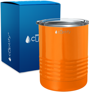 Orange Bright Gloss 10oz Lowball Tumbler