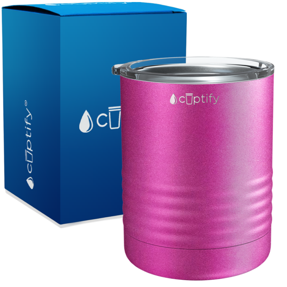 Pink Glitter 10oz Lowball Tumbler