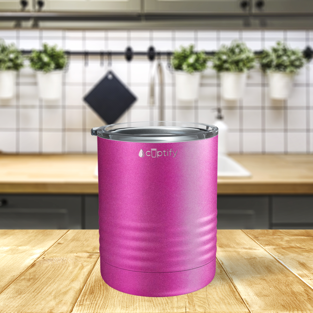 Pink Glitter 10oz Lowball Tumbler