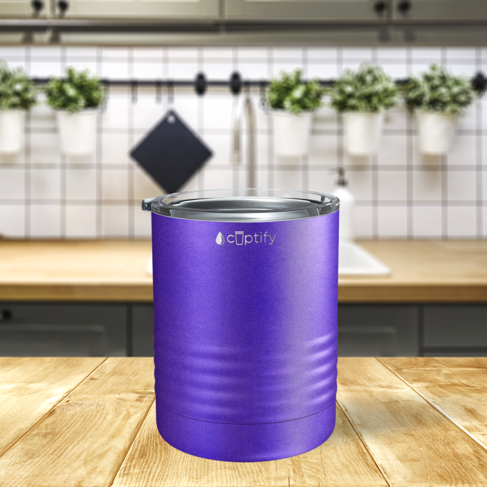Purple Glitter 10oz Lowball Tumbler