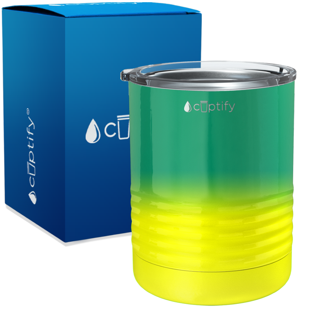 Green Yellow Ombre 10oz Lowball Tumbler