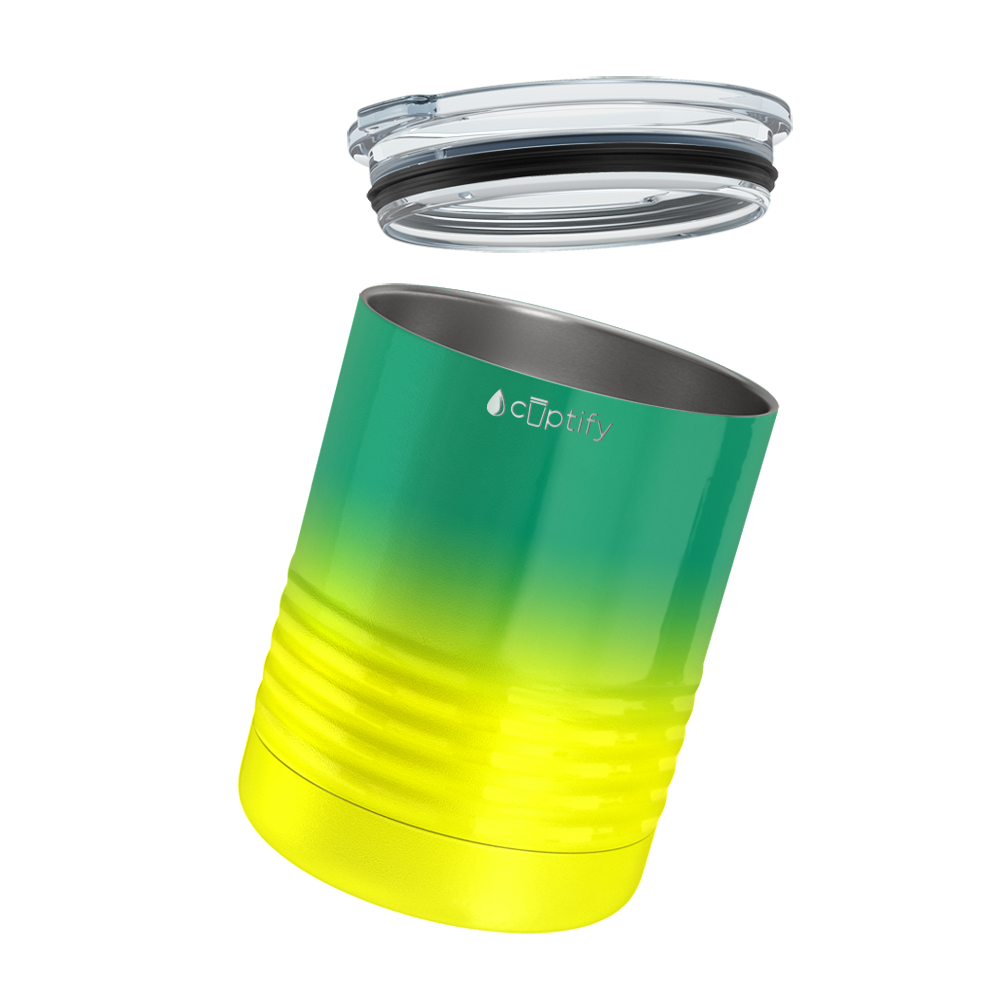 Green Yellow Ombre 10oz Lowball Tumbler