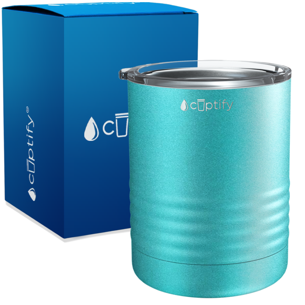 Seafoam Glitter 10oz Lowball Tumbler