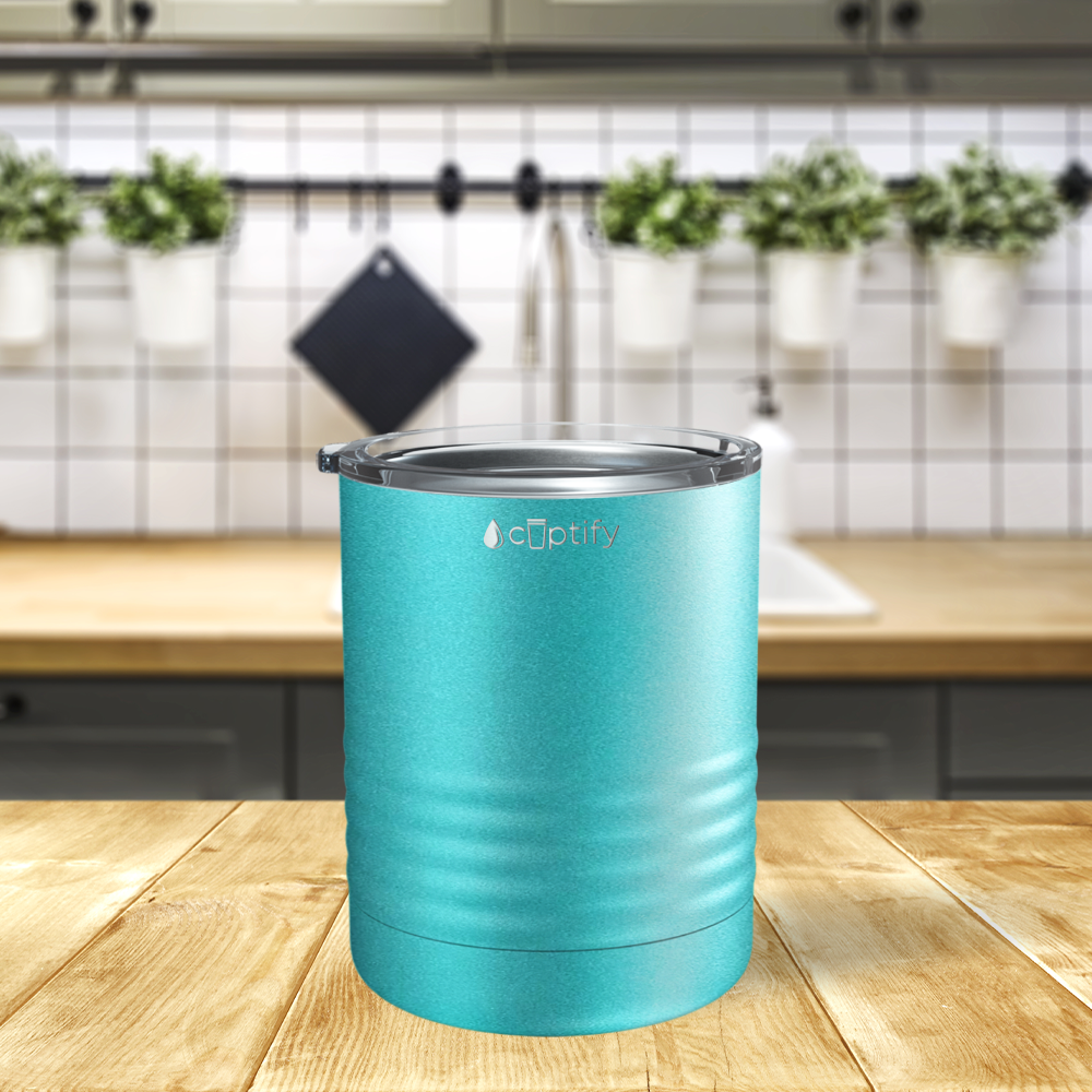 Seafoam Glitter 10oz Lowball Tumbler