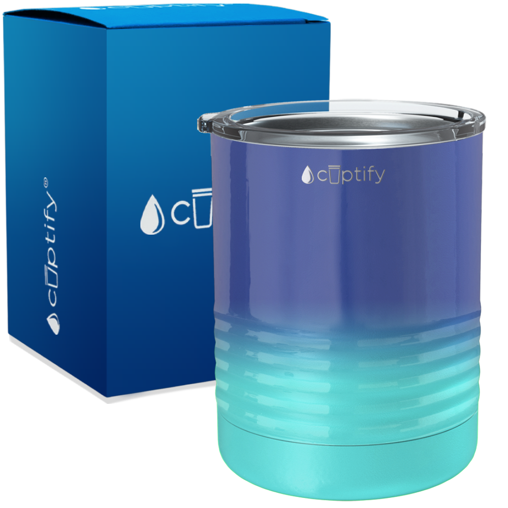 Navy Blue Seafoam Ombre 10oz Lowball Tumbler