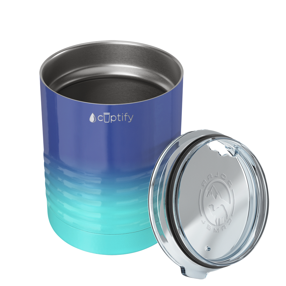 Navy Blue Seafoam Ombre 10oz Lowball Tumbler