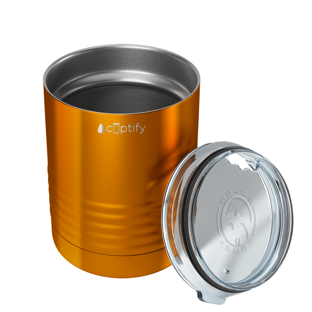 Orange Translucent 10oz Lowball Tumbler