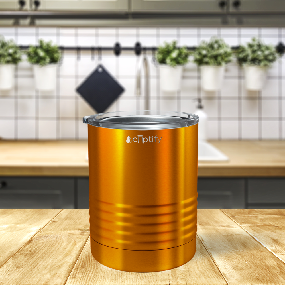 Orange Translucent 10oz Lowball Tumbler