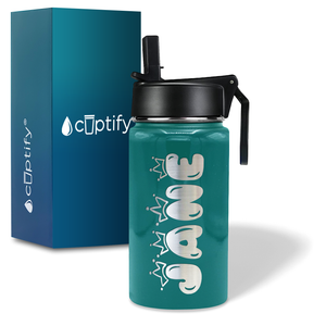Girls Personalized Aqua Blue Gloss 12oz Wide Mouth Water Bottle