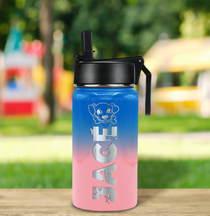 Boys Personalized Bubble Gum Ombre 12oz Wide Mouth Water Bottle