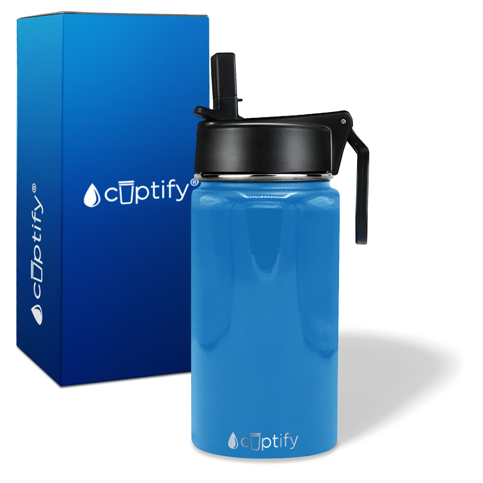 Baby Blue Gloss 12oz Wide Mouth Water Bottle